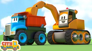 Construction Vehicles Assembly Show- -assemble fire truck and garbage truck for kids-bulldozer.