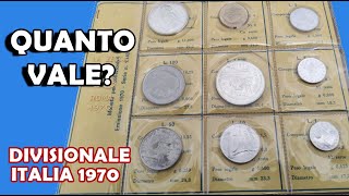 Divisionale Repubblica Italiana 1970 Monete da 1 Lira, 2, 5, 10, 20, 50, 100, 500, 1000 Lire Valore