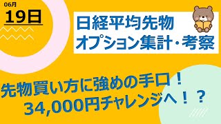 【海外ファンド取引手口　集計・考察】　6月19日　先物買い方に強めの手口！日経平均は34,000円チャレンジへ！？