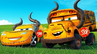 Miss Fritter vs Lightning McQueen Fritter | Pixar Cars