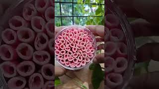 Dukes Waffy #strawberry flavoured wafer roll with real fruit extracts #shorts #asmr