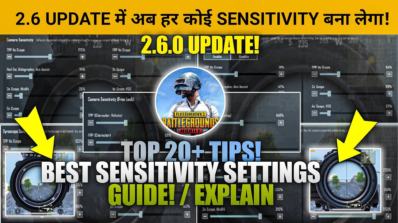 ☑️PUBG MOBILE 2.6 Update Best Sensitivity Settings Guide | Gyro & No ...