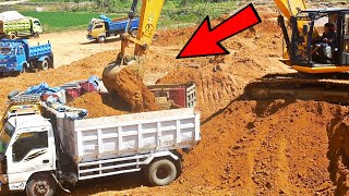 JCB Js205sc Excavator Loading Dirt With The Dump Truck