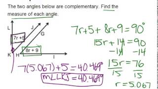 Complementary Angles: Examples (Geometry Concepts)