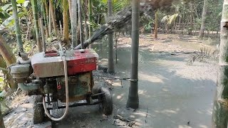 মেশিন দিয়ে পুকুরের মাটি কাটা,  Pond digging with machines, pond soil cutting, pond irrigation,