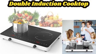 VBGK Double Induction Cooktop,4000W 120V Electric cooktop with Knob Control Electric Stove Top