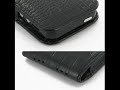 pdair leather case for iphone 5 in bumper vertical pouch type belt clip black crocodile pattern