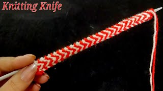 Knit Zig Zag Two Colour Cast on/ Latvian Braid Cast On, आसान दो रंग के ज़िग ज़ेग फंदे।