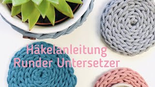 DIY Häkelanleitungen runder Untersetzer in Kettmaschenoptik - Maschenherz