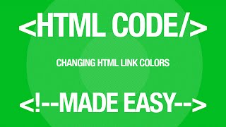 Web Design Tutorial Changing HTML Link Color