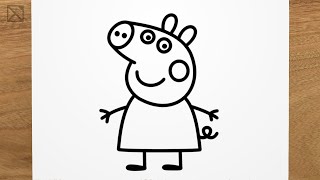 How to draw PEPPA PIG step by step, EASY