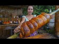 Pork roasted and cook rice recipe and eat - Amazing cooking