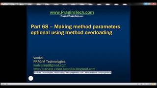 Part 68 Making method parameters optional using method overloading