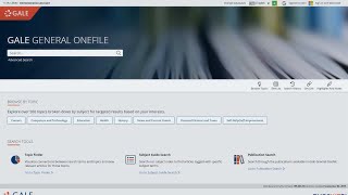 Gale General OneFile - Explore Trusted Magazines and Newspapers
