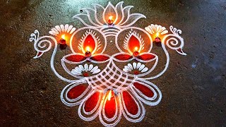 Karthigai deepam2022 vellaku kolam| 5*1Karthika masam muggulu| Beautiful Diya muggulu|Super rangoli