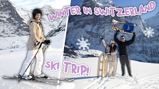 WINTER IN SWITZERLAND! Learn To Ski \u0026 Sled With Me!