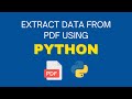 Extract PDF Table to DataFrame Using Python Convert PDF to CSV in Jupyter Notebook