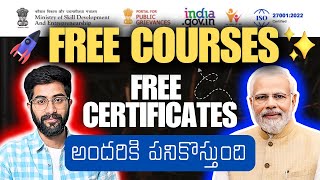 FREE Online Courses with Certificate | Skill India Digital in Telugu | Vamsi Bhavani