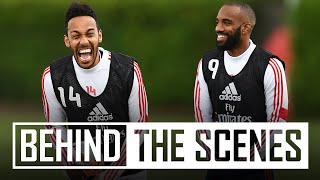 ⚡️Aubameyang shows his speed! | Behind the scenes at Arsenal training centre