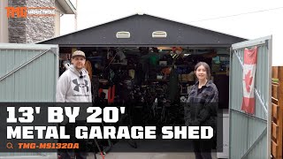 TMG Industrial 13’ x 20’ Metal Garage Shed - TMG-MS1320A