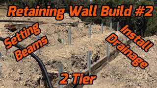 Railway Sleeper Retaining Wall Build #2 - 2 Tier Wall for Shed