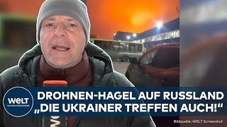 PUTINS KRIEG: Angriff mit Drohnen-Hagel auf Russland! Ukraine setzt Öl-Raffinerie in Brand