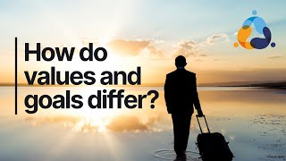 How do values differ from goals?