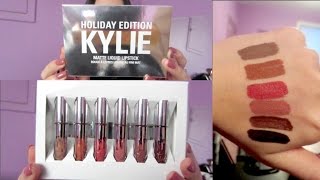 Kylie Cosmetics HOLIDAY EDITION Mini Liquid Lipstick Set REVIEW & SWATCHES!