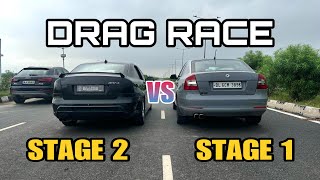 SKODA LAURA STAGE 1 vs SKODA LAURA STAGE 2 DRAG RACE | OEM+ VS APR