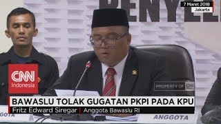 Bawaslu Tolak Gugatan PKPI pada KPU