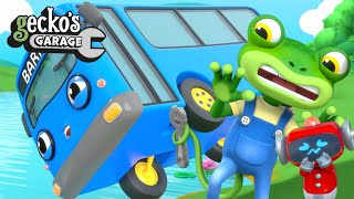 Baby Bus Falls Into A Lake - Accidents Happen!｜BRAND NEW Gecko's Garage｜Truck Cartoon For Toddlers