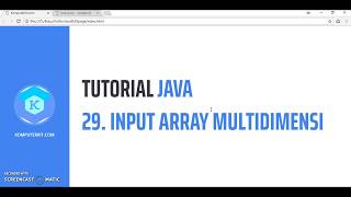 Tutorial Java 29 Input Array Multidimensi