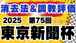 【2025】東京新聞杯の消去データと追い切り評価です。消去データと追い切り評価から本命・対抗・単穴・連下・穴・大穴を紹介します。東京新聞杯の競馬予想にお役立てください。