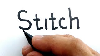 VERY EASY, How to turn words STITCH into stitch from lilo and stitch disney cartoon