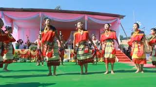 Kabui/Rongmei youths'performing kiit laahm on the occasion of chakaan  gaan ngai 8th January 2020