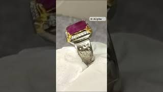 10.30ct Natural Ruby ,0.56ct diamond,💎  18k Gold Crown 👑 🥇in 925 silver Ring🥈💍 #safdaralphayoutube