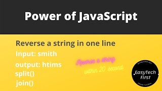 Reverse A string in one line. #powerOfJavaScript