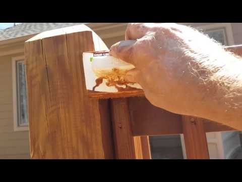 Deck rail staining Deck rail staining