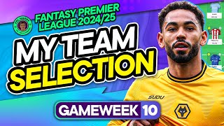 MY FPL GW10 TEAM SELECTION! Haaland ➡️ Salah + Cunha IN❓| Fantasy Premier League Tips 2024/25