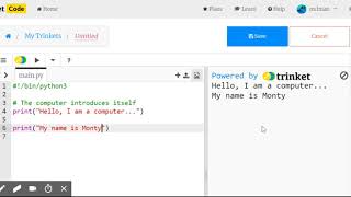 Python Chat Bot Part 1 - Computer introduces itself