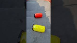 Yellow Vs Red glass Bottles! Crushing Crunchy \u0026 Soft things #shorts #asmrsounds #satisfying