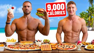 Mike Thurston tries my 9,000 CALORIE BULKING DIET *Full day of eating*