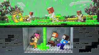 Acid Rain | Minecraft, But WATER KILLS YOU!  - LEGO Minecraft Animation