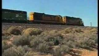 BNSF in Mojave Desert - two B30-7 B-units