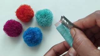 Super Easy Pom Pom making idea with Cotton Thread | Easy Sewing Thread Design