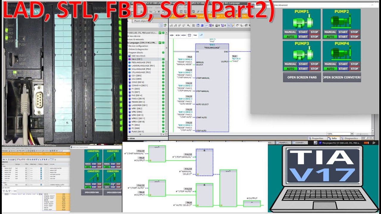 TIA Portal V17 Connect With PLC S7-300 LADDER, STL, FBD AND SCL ...