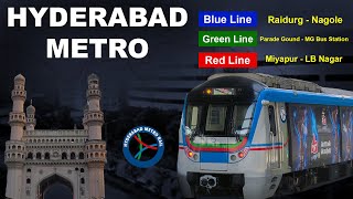 Hyderabad Metro All Lines with Animated Route Map Explained With Stations List | Infra World