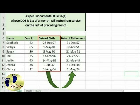 How To Calculate Retirement Date In Excel - YouTube