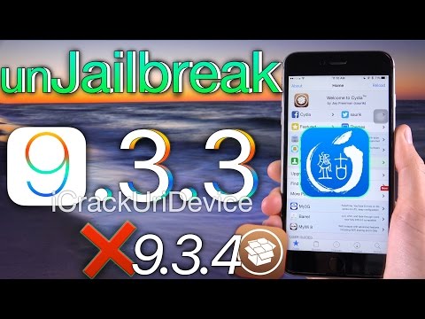 UnJailbreak iOS 9.3.3 - NO iOS 9.3.4 Update & Remove Cydia! (NO COMPUTER) UnJailbreak iOS 9.3.3 - NO iOS 9.3.4 Update & Remove Cydia! (NO COMPUTER)