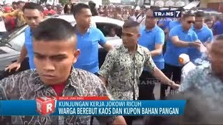 Kunjungan Kerja Jokowi, Warga Berebut Kaos dan Kupon Pangan